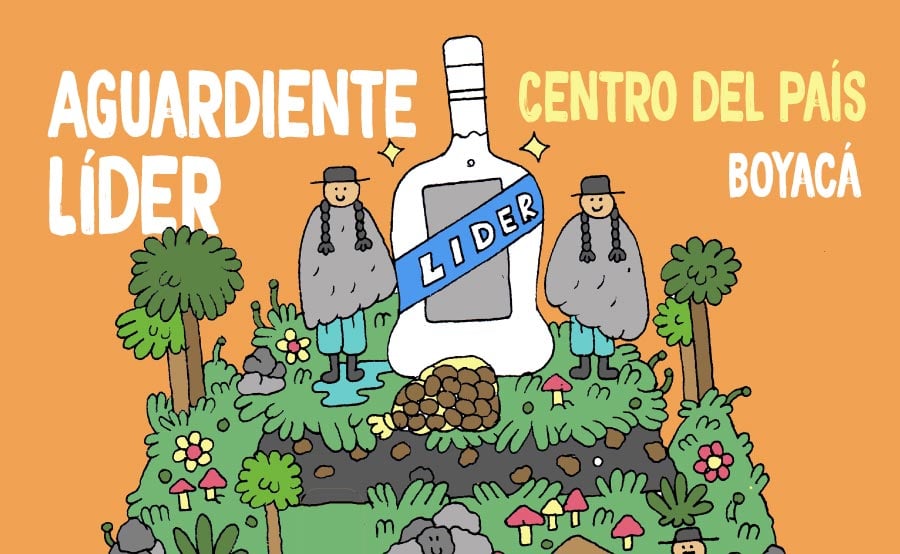 Mapa de aguardientes colombianos  Aguardiente Líder - Boyacá 