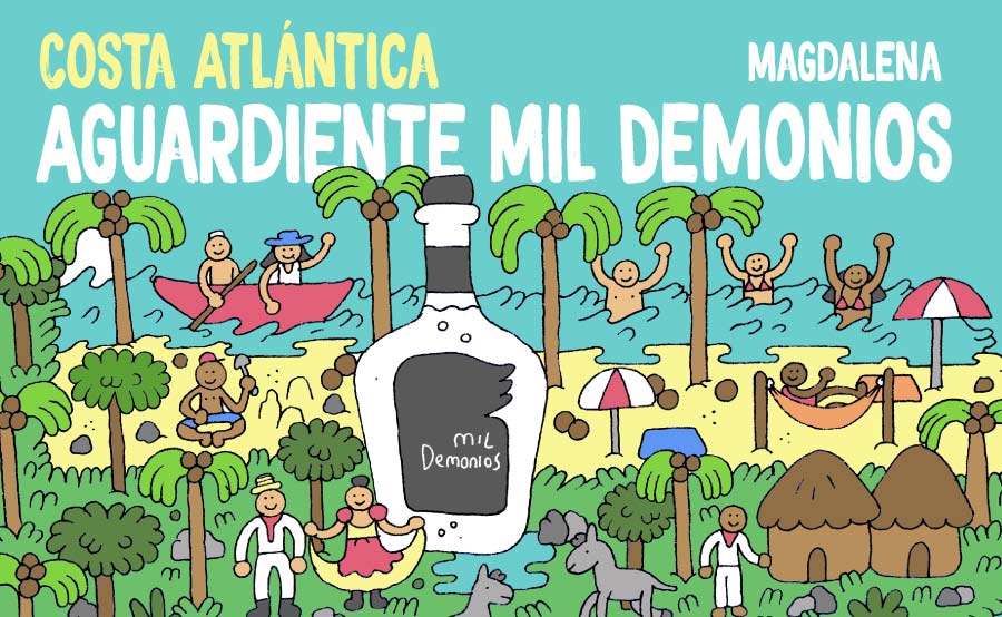 Mapa de aguardientes colombianos