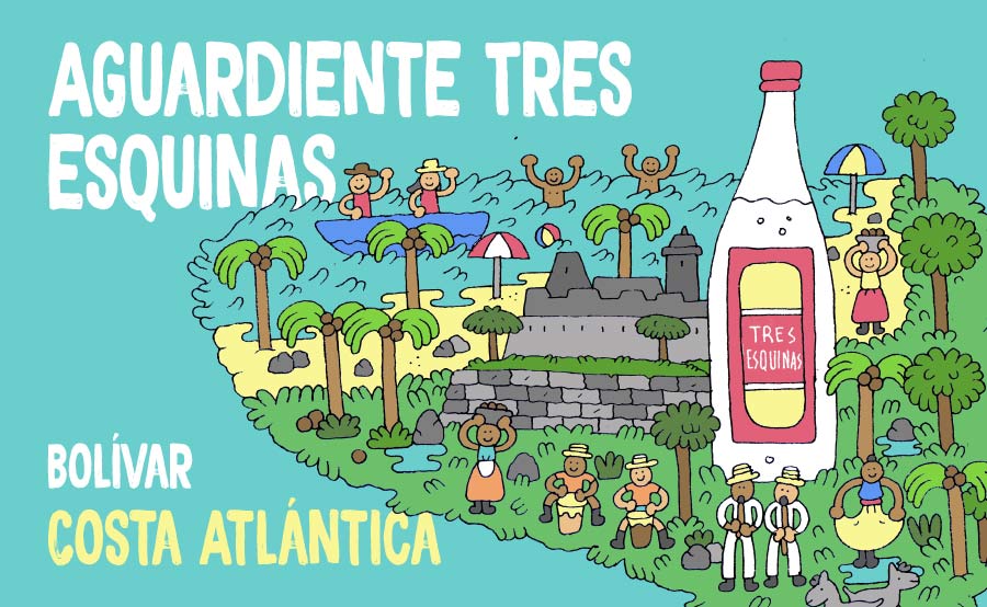 Mapa de aguardientes colombianos
